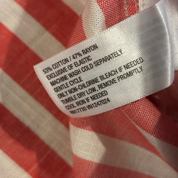 Coral Striped Strapless Smocked A-Line Maxi Dress Coastal Chic NWT Sz Small - Picture 7 of 7